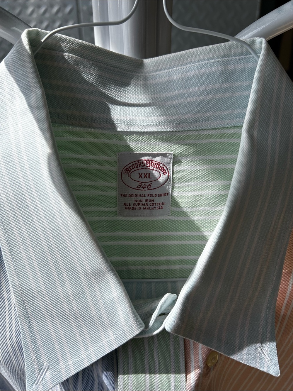 Brooks Brothers Pastel Multi-Stripe Button-Down Shirt in Mint, Sky Blue & Peach